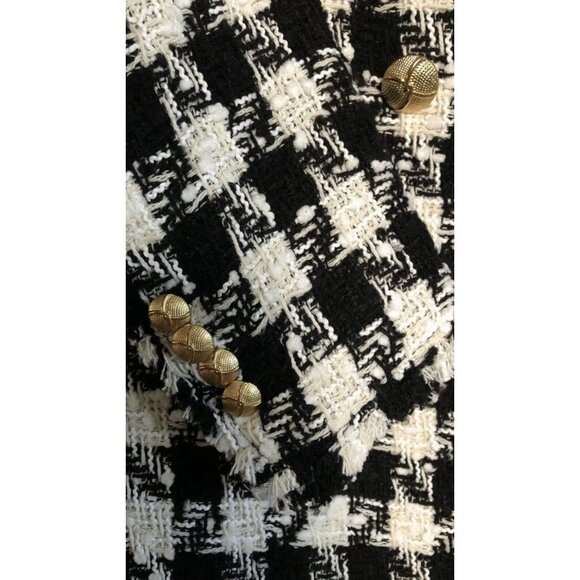 **Zara** Houndstooth Double Breasted Coat Size Medium NWT - Picture 5 of 7